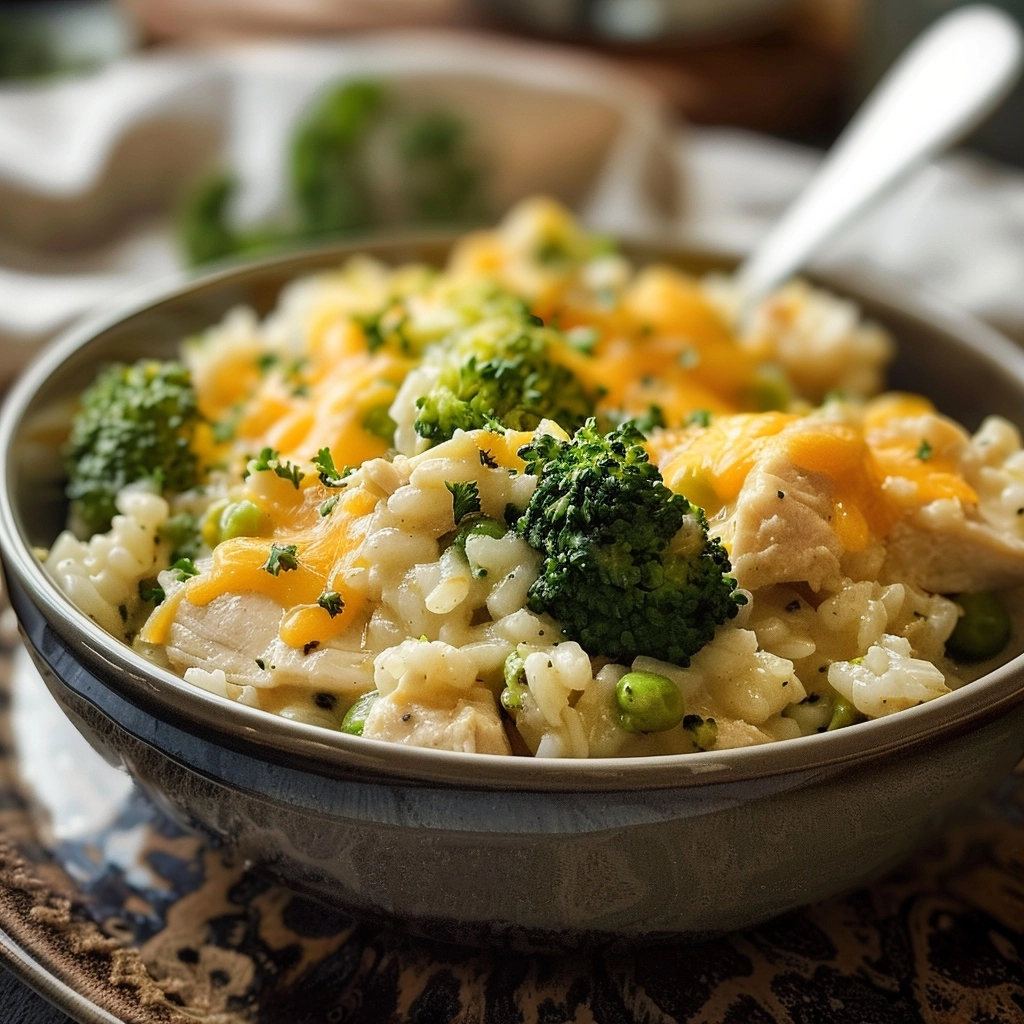 Easy Crockpot Cheesy Chicken Broccoli Rice