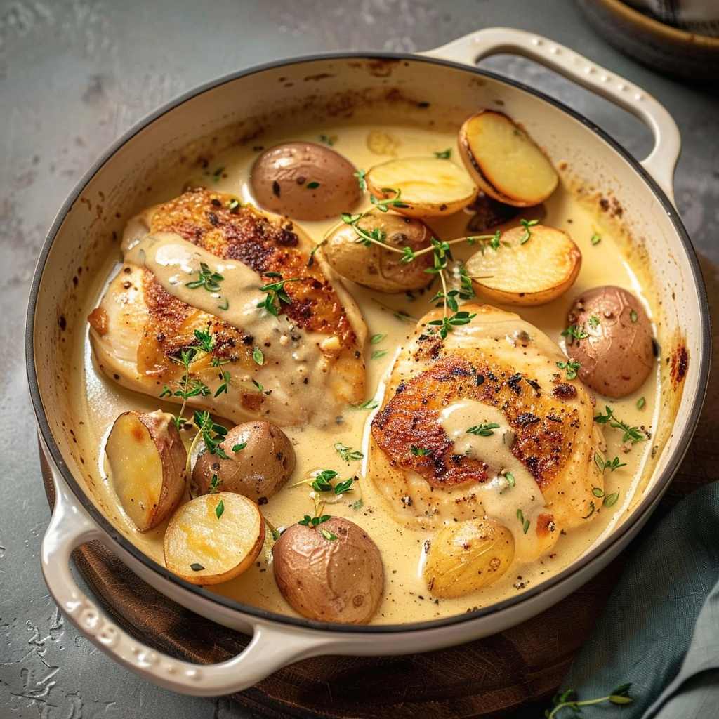 Creamy Dijon Chicken and Potatoes Delight