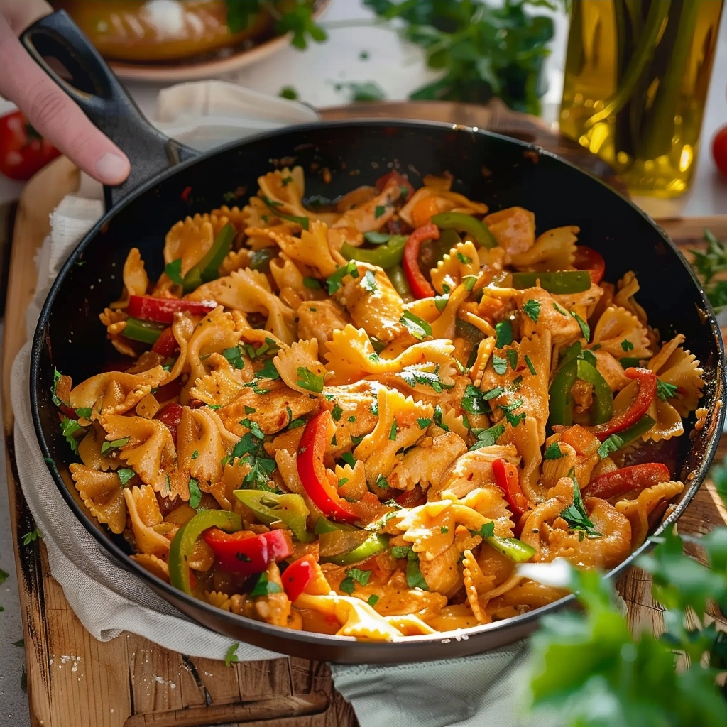 One Pot Chicken Fajita Pasta 30 Min
