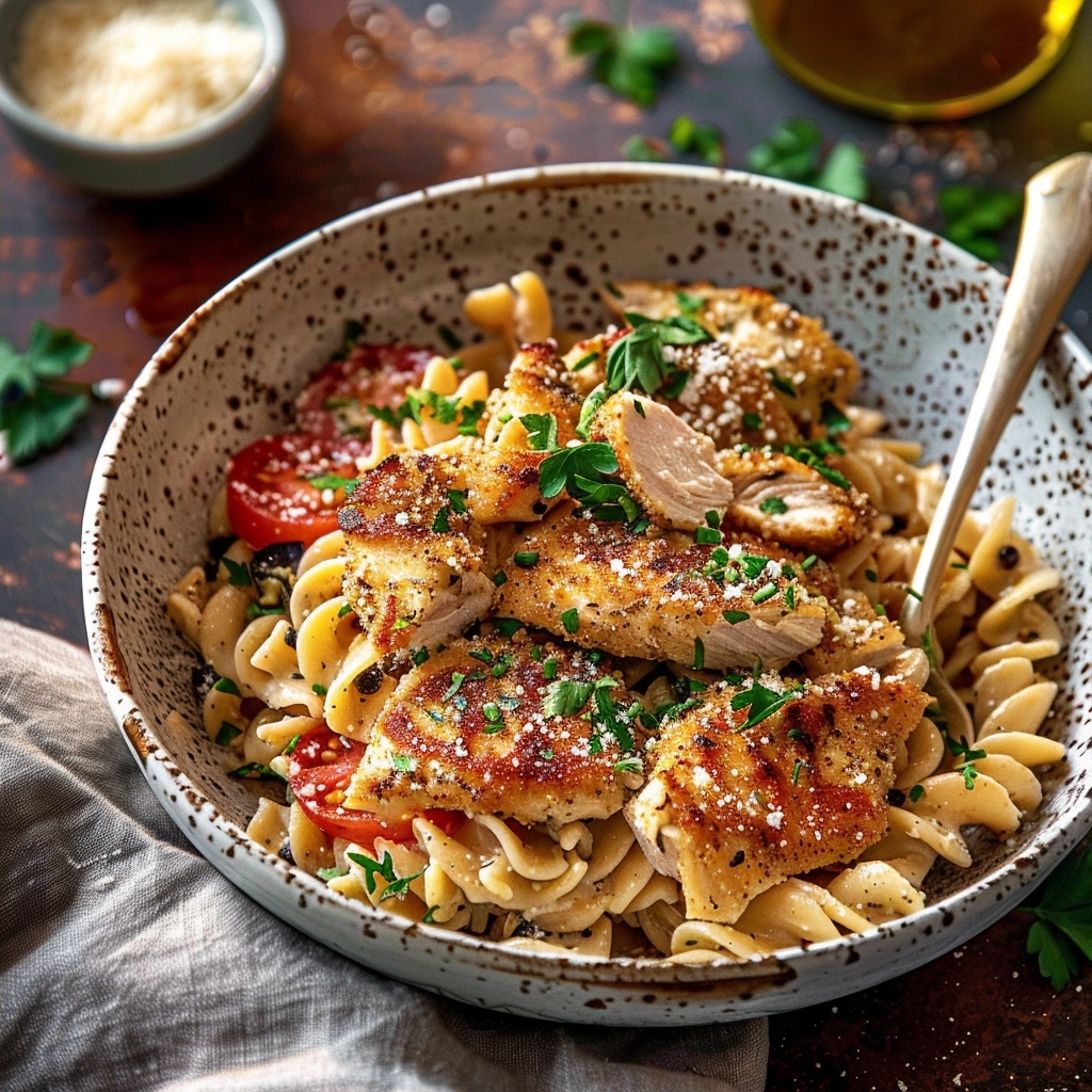 Southern Style Creamy Parmesan Chicken Pasta