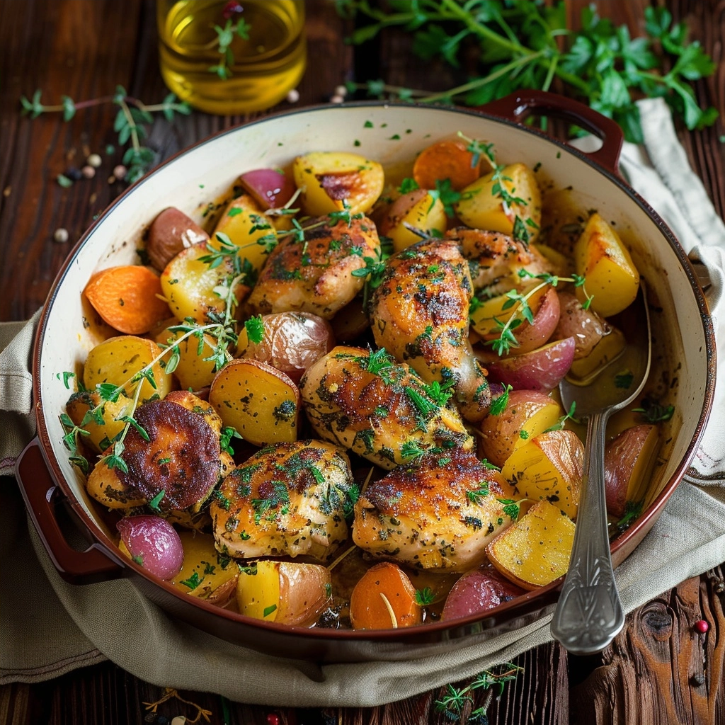 Creamy Herb Chicken Potatoes One-Pan