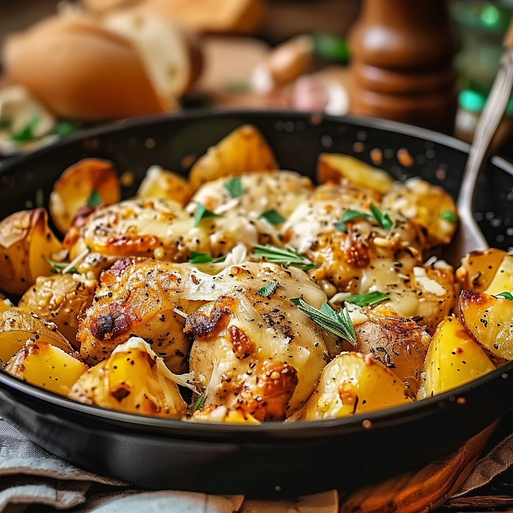 Crockpot Garlic Parmesan Chicken And Potatoes Dinner