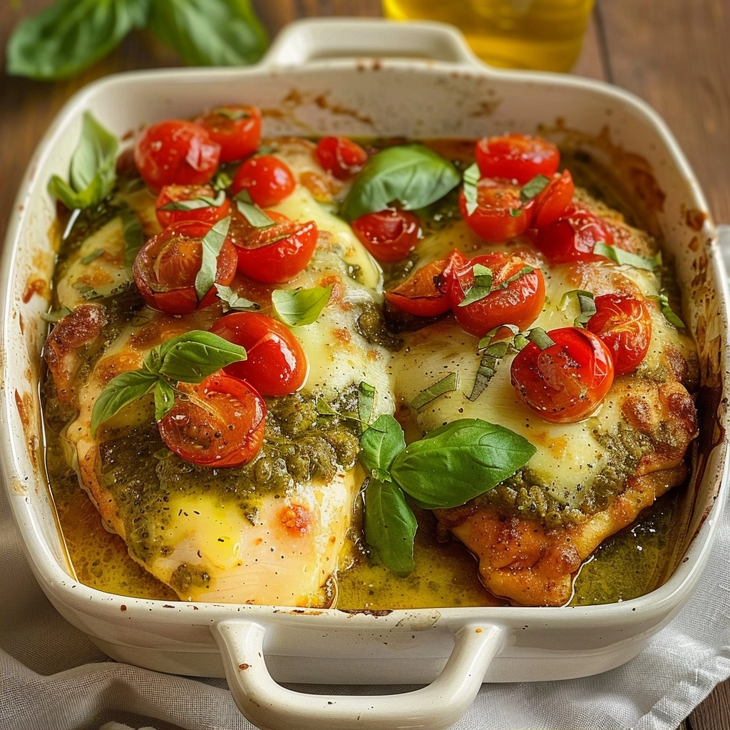 Cheesy Pesto Baked Chicken Recipe for Easy Dinners