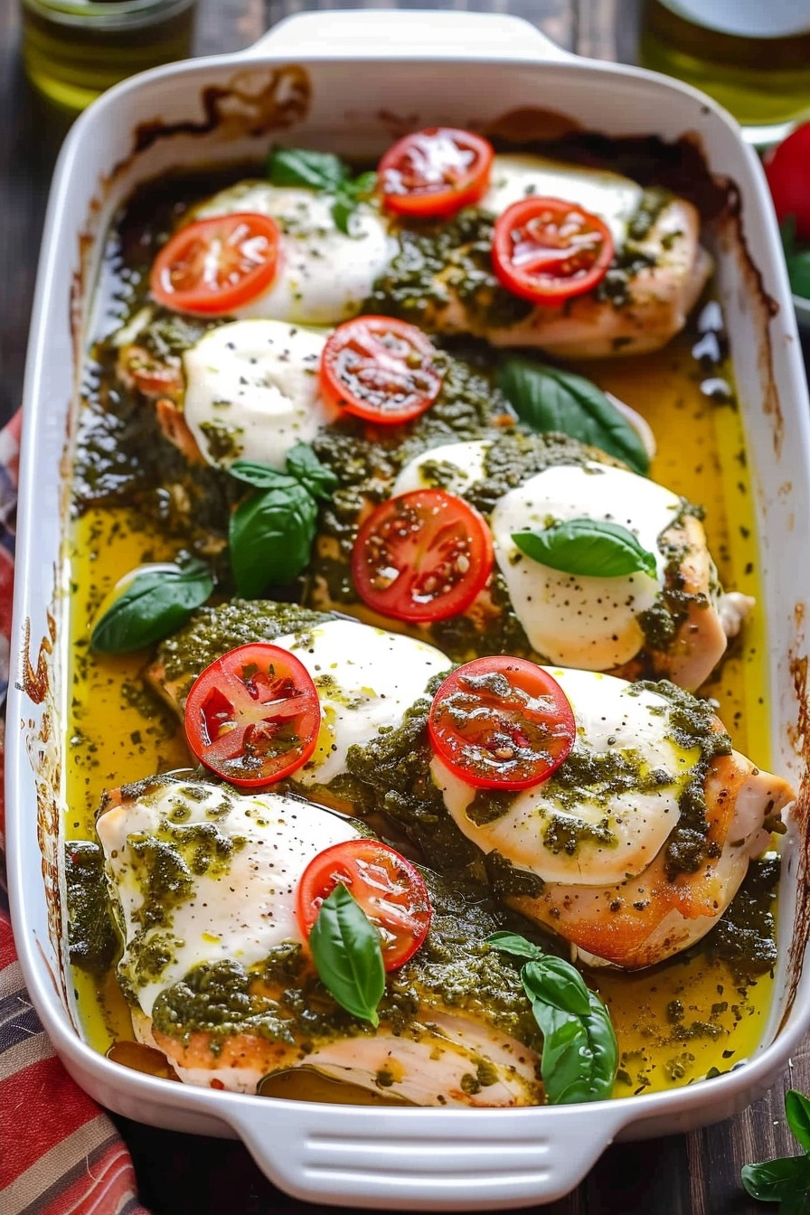 Basil Pesto Mozzarella Chicken Bake: A Quick Dinner 2 image 1784153546921