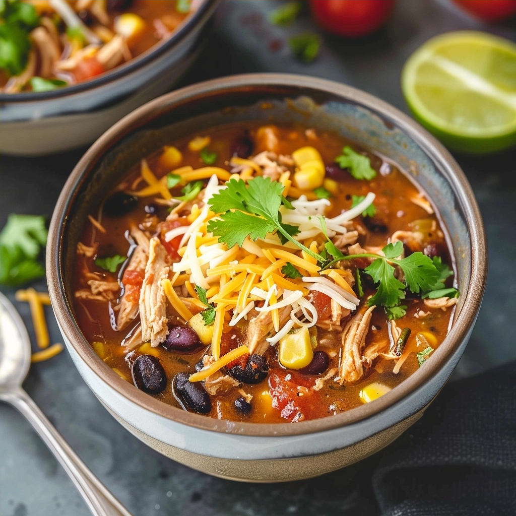 High Protein Chicken Taco Soup for Easy Dinners
