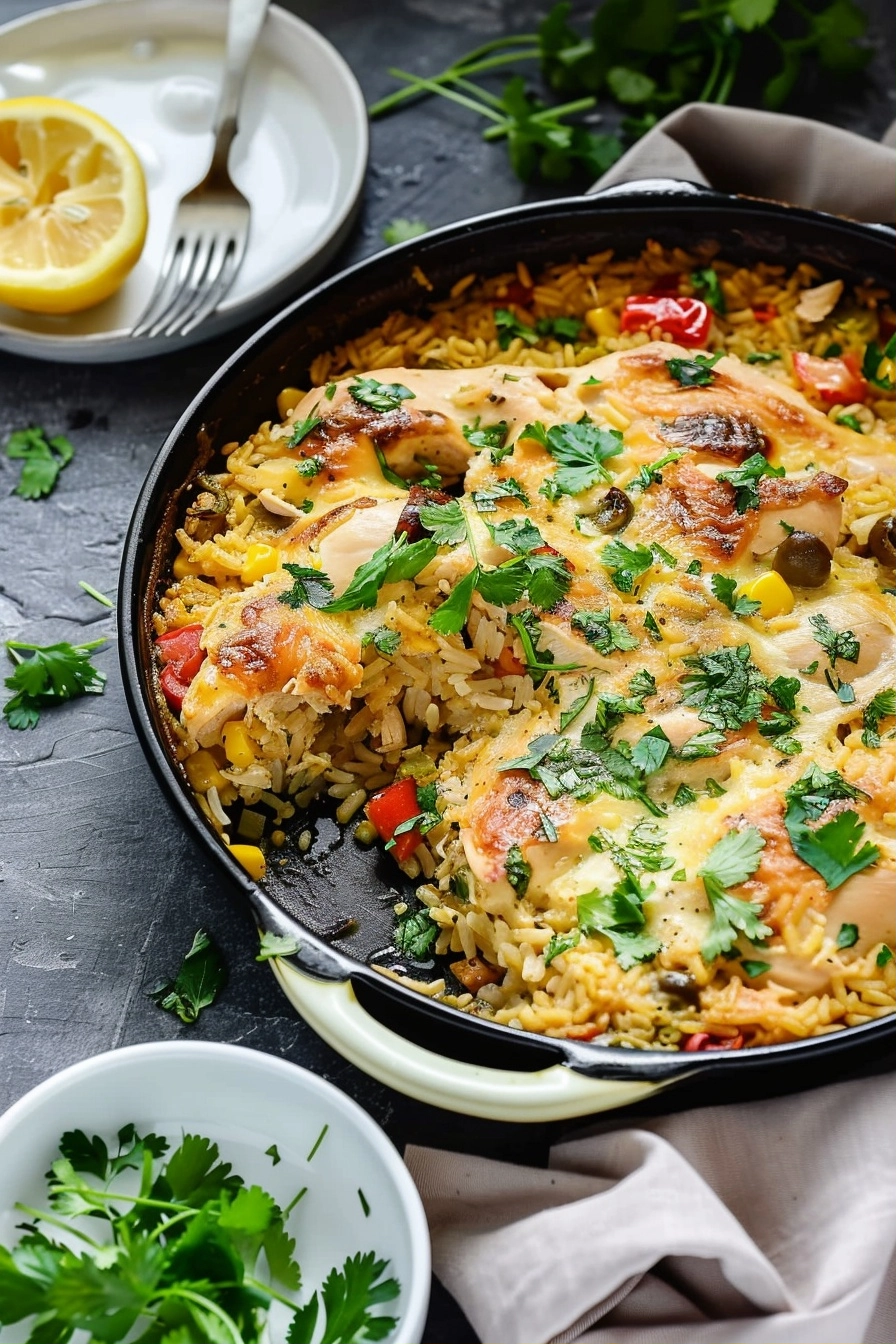 Healthy Chicken and Rice Bake with Salsa Verde 2 image 1784376403513