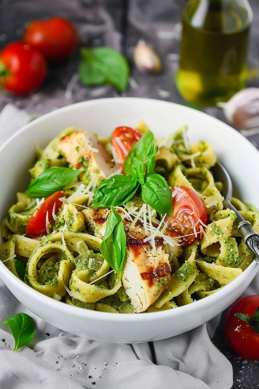 Pesto Pasta with Grilled Chicken Recipe 2 image 1784394200367