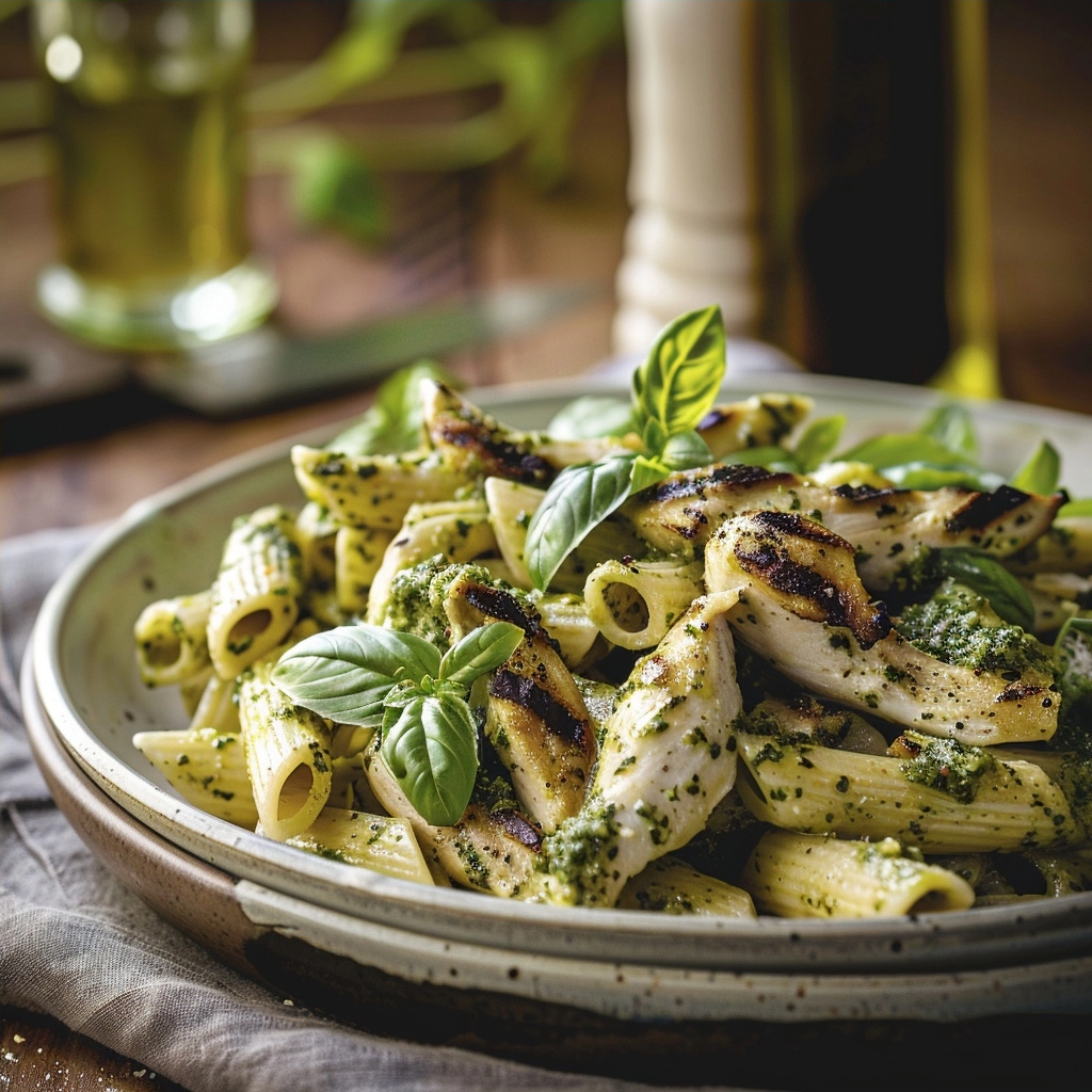 Delicious Pesto Chicken Pasta with Oven-Roasted Comfort