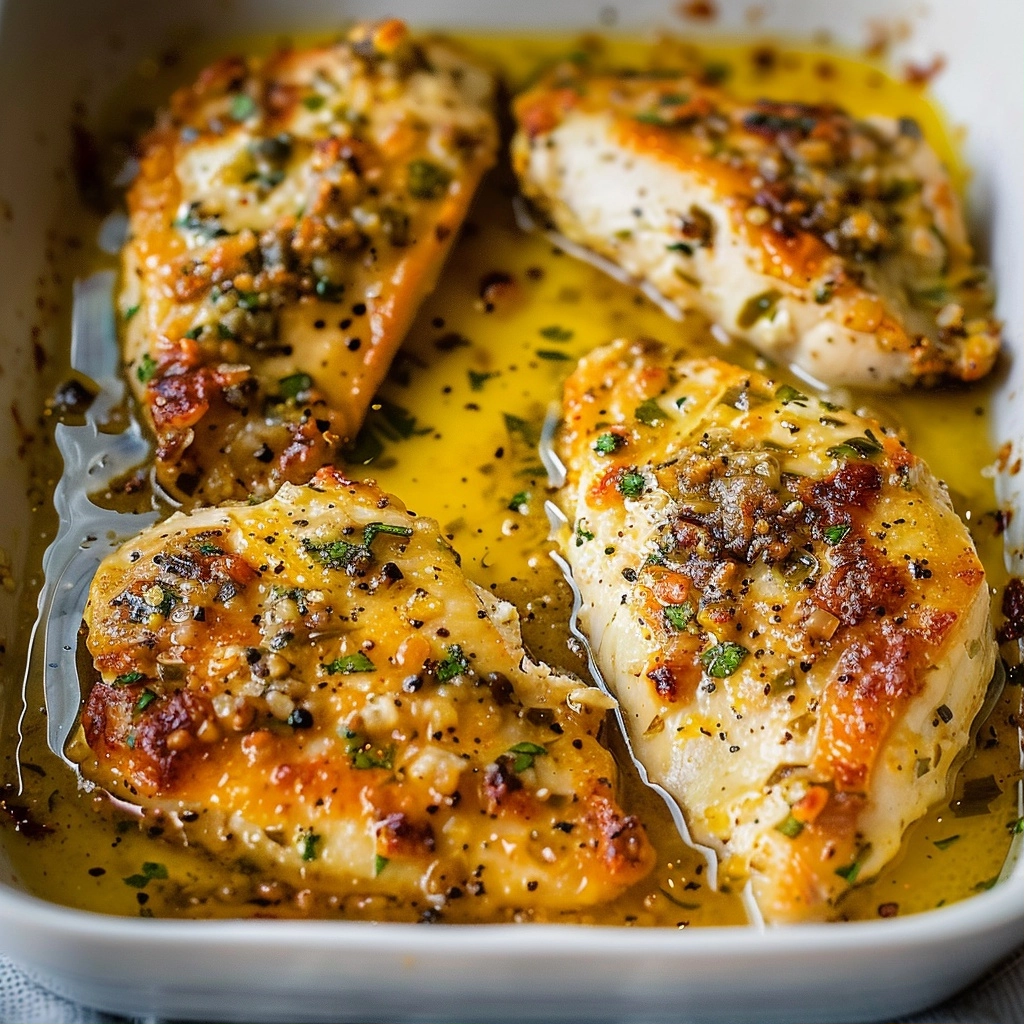 Mouth-Watering Garlic Butter Baked Parmesan Chicken Recipe