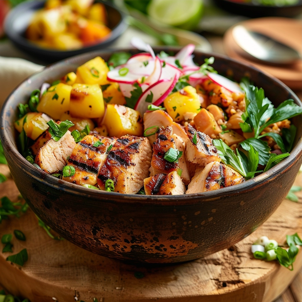 High Protein Lazy Meals Roundup: Chicken Salad Bowl