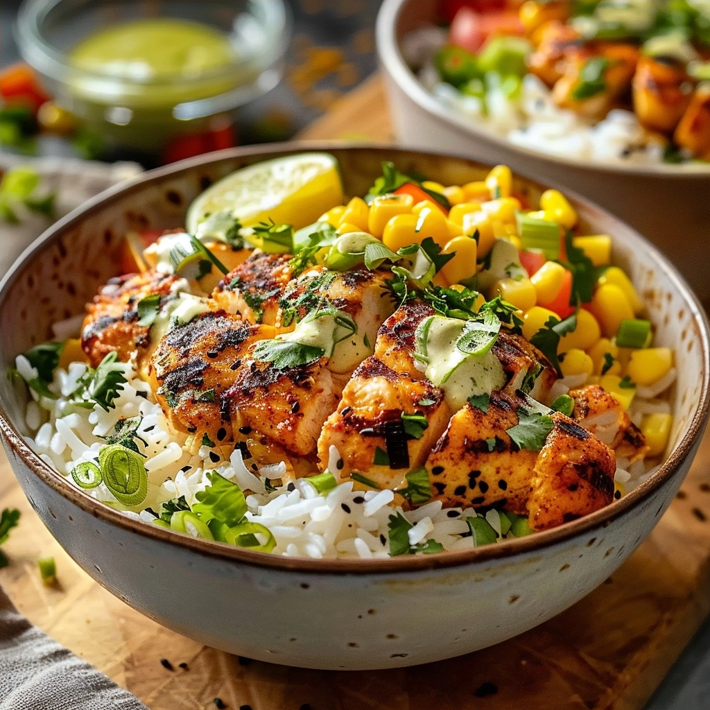 High Protein Street Corn Chicken Rice Bowls for Easy Dinner Ideas 3 High Protein Street Corn Chicken Rice Bowls for Easy Dinner Ideas