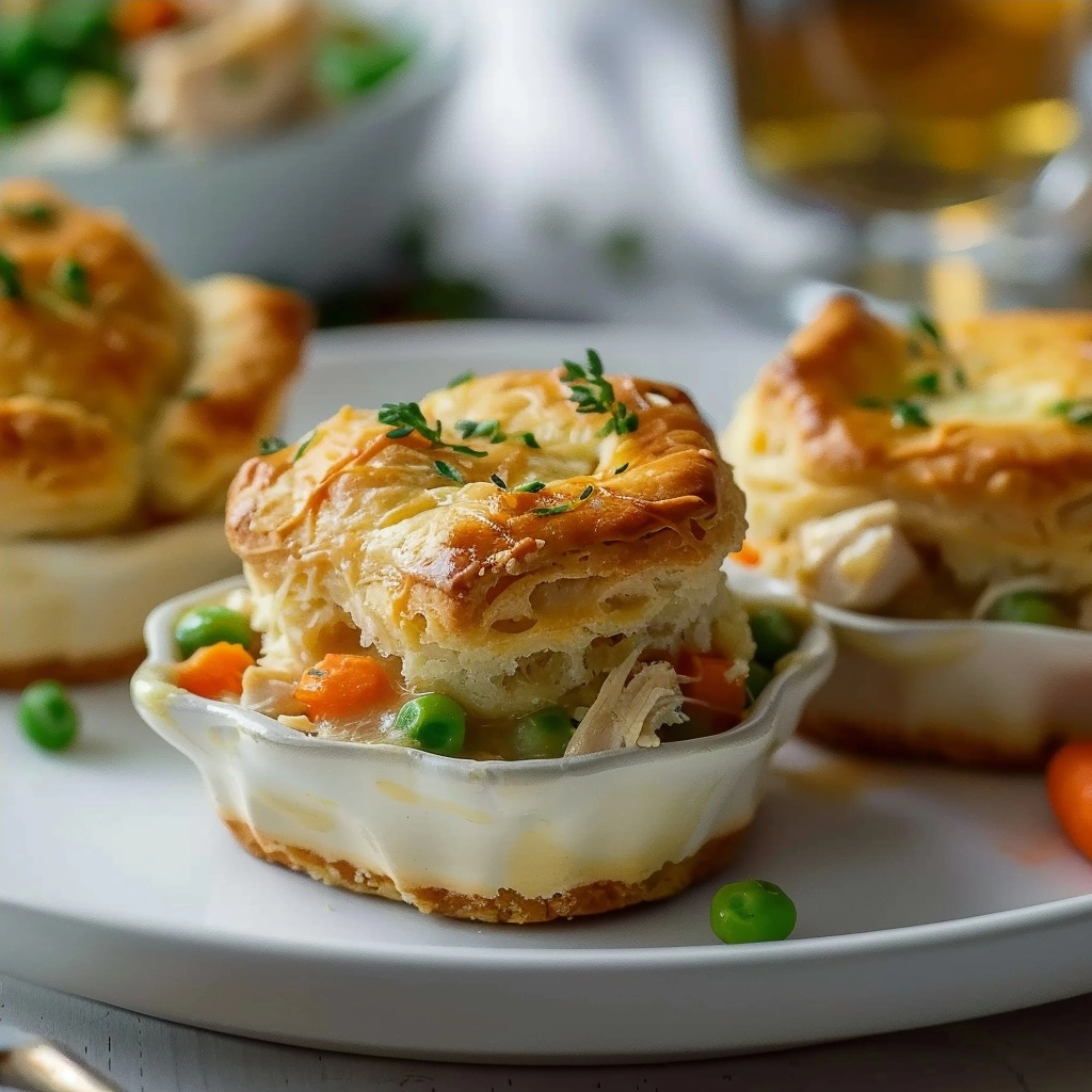 Easy Chicken Pot Pie Bites with Biscuits (25 minutes!) 3 Easy Chicken Pot Pie Bites with Biscuits (25 minutes!)