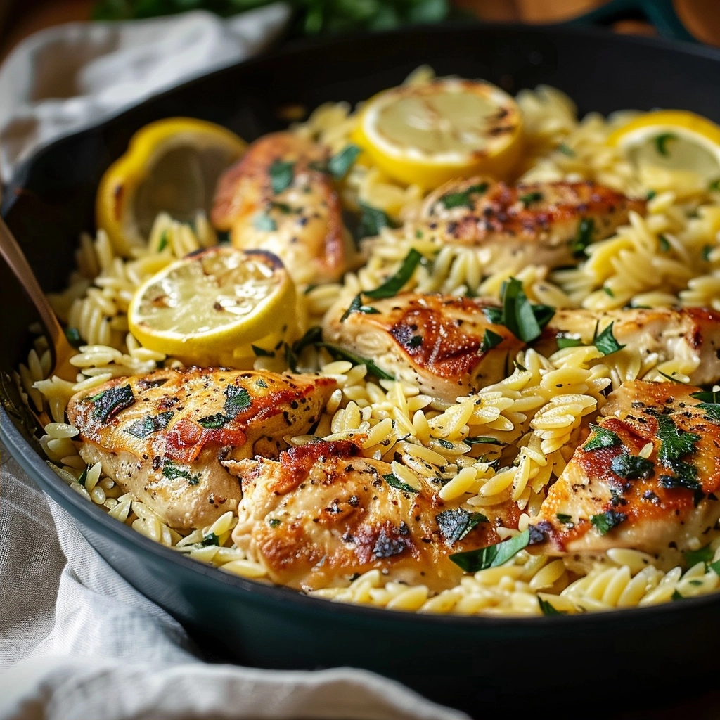 Lemon Chicken Orzo Skillet: Fresh, Easy, and Zesty Recipe!